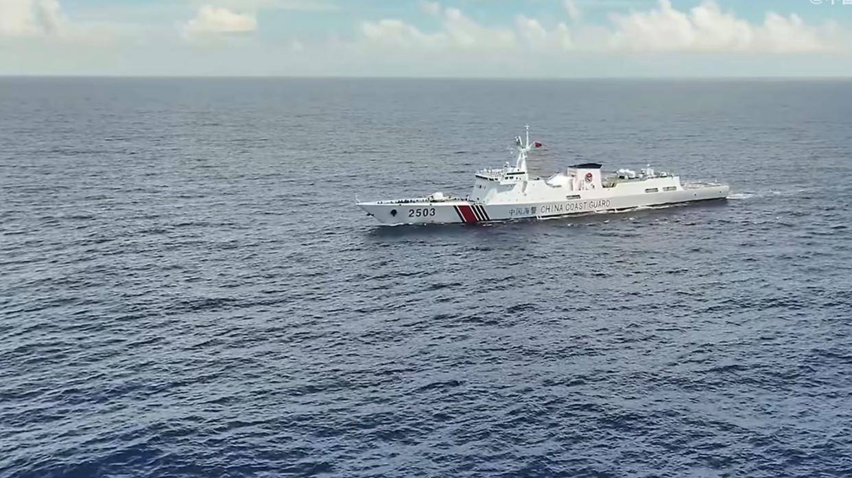 “台湾岛中央山脉清晰可见，这表明中国海警此次任务抵近台湾岛”